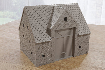 Normandy French Farm Barn - Tabletop Wargaming WW2 Terrain | Proxy 3D Printed Miniature for Bolt Action - Chain of Command - Flames of War
