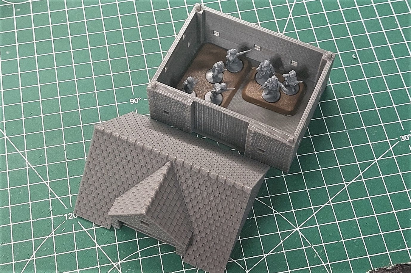 Normandy French Farm Barn - Tabletop Wargaming WW2 Terrain | Proxy 3D Printed Miniature for Bolt Action - Chain of Command - Flames of War