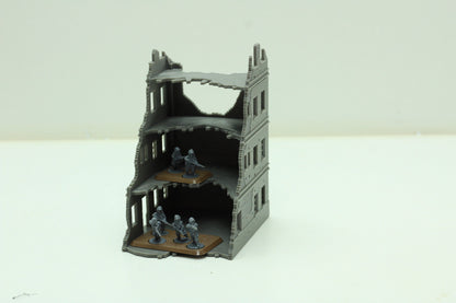 Stalingrad Ruined Apartments SRH MST1 - Tabletop Wargaming WW2 Terrain | Miniature 3D Printed Model | Flames of War & Bolt Action