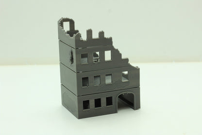 Stalingrad Ruined Residentials SRH MST2 - Tabletop Wargaming WW2 Terrain | Miniature 3D Printed Model | Flames of War & Bolt Action