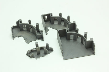 Stalingrad Ruined Corner Hotel SRH MST4 - Tabletop Wargaming WW2 Terrain | Miniature 3D Printed Model | Flames of War & Bolt Action