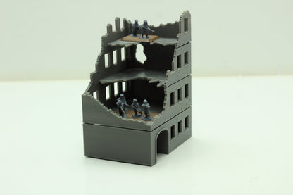 Stalingrad Ruined Residentials SRH MST2 - Tabletop Wargaming WW2 Terrain | Miniature 3D Printed Model | Flames of War & Bolt Action