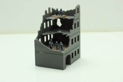 Stalingrad Ruined Residentials SRH MST2 - Tabletop Wargaming WW2 Terrain | Miniature 3D Printed Model | Flames of War & Bolt Action