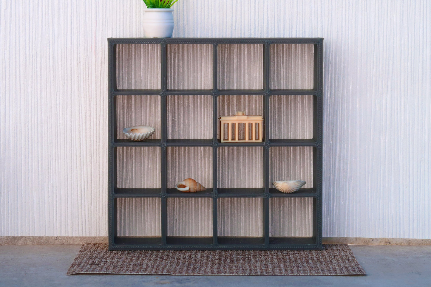 Four by Four Cubic Bookshelves - 3D Printed 1:12 Scale Miniature Dollhouse Furniture