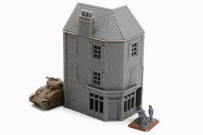 Normandy Corner Block - 3D Printed Tabletop Wargaming Terrain for Miniature Games