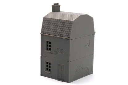 French Row House DS T4 - Tabletop Wargaming WW2 Terrain | Miniature 3D Printed Model | Flames of War &amp; Bolt Action