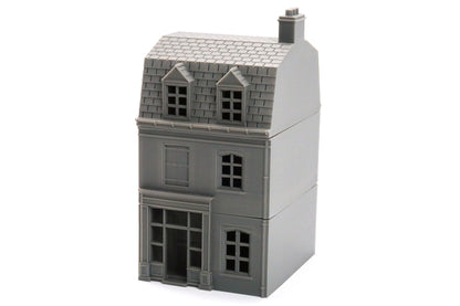 French Row House DS T4 - Tabletop Wargaming WW2 Terrain | Miniature 3D Printed Model | Flames of War &amp; Bolt Action