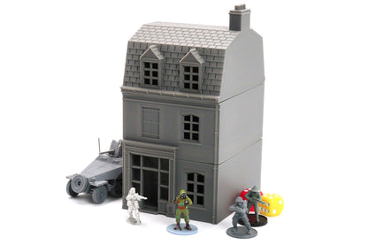 French Row House DS T4 - Tabletop Wargaming WW2 Terrain | Miniature 3D Printed Model | Flames of War &amp; Bolt Action