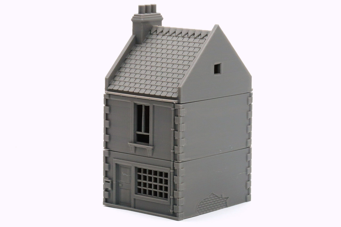 French Commercial Row House T2 - Tabletop Wargaming WW2 Terrain | Miniature 3D Printed Model | Flames of War &amp; Bolt Action