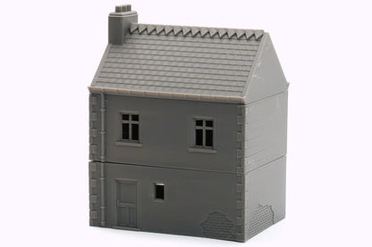 French Commercial Row House T1 - Tabletop Wargaming WW2 Terrain | Miniature 3D Printed Model | Flames of War & Bolt Action