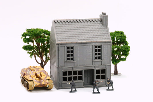 French Commercial Row House T1 - Tabletop Wargaming WW2 Terrain | Miniature 3D Printed Model | Flames of War &amp; Bolt Action