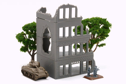 Stalingrad Ruined Store SRH MST3 - Tabletop Wargaming WW2 Terrain | Miniature 3D Printed Model | Flames of War &amp; Bolt Action