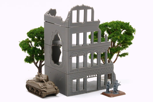 Stalingrad Ruined Store SRH MST3 - Tabletop Wargaming WW2 Terrain | Miniature 3D Printed Model | Flames of War &amp; Bolt Action