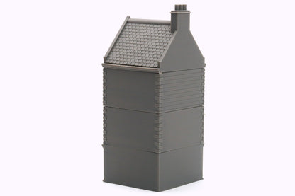 French Commercial Corner House T3 - Tabletop Wargaming WW2 Terrain | Miniature 3D Printed Model | Flames of War &amp; Bolt Action