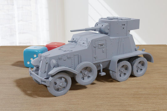BA-6 Soviet Armored Car - 3D Printed Miniature Wargaming Combat Vehicle - 28mm / 20mm / 15mm Scale