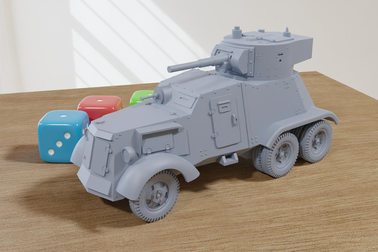 AAC-1937 (Spanish Civil War) Armored Car - 3D Printed Miniature Wargaming Combat Vehicle - 28mm / 20mm / 15mm Scale