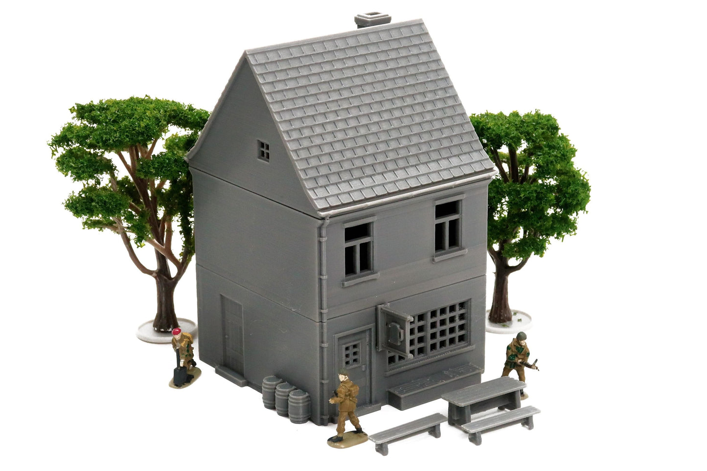 German Bierlokal with Gartengarnitur - Tabletop Wargaming Terrain 15mm - 20mm - 28mm - Miniature Gaming - 3D Printed