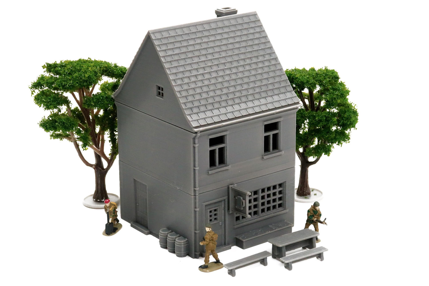 German Bierlokal with Gartengarnitur - Tabletop Wargaming Terrain 15mm - 20mm - 28mm - Miniature Gaming - 3D Printed