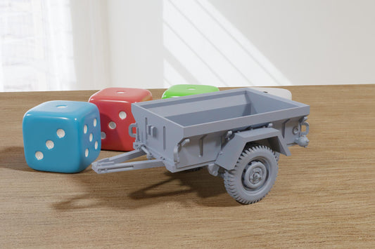 M416 Trailer- US Army  Light Utility Vehicle - 3D Printed Miniature Tabletop Wargaming Combat Vehicle 28mm / 15mm  Scale