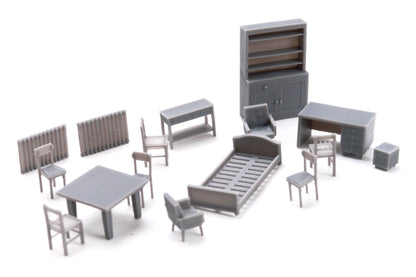 Soviet-Era Furniture Set A – 28mm / 32mm / 1:35 Scale – Zona Alfa Interior Terrain