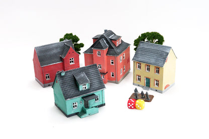 Fulda Cap West German Village Set Vol. 1 - 3D Printed Miniature Cold War Era Wargaming Terrain 28mm / 20mm / 15mm Scale