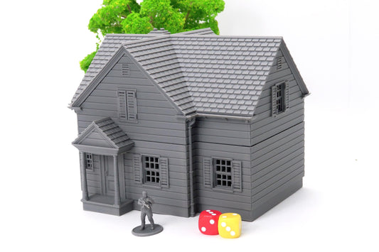 American Suburban House DS-01 - 3D Printed Miniature Wargaming Terrain