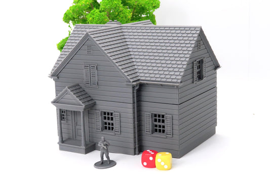 American Suburban House DS-01 - 3D Printed Miniature Wargaming Terrain