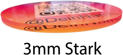 Instagram Acryl Aufsteller rund 10cm Durchmesser mit QR Code