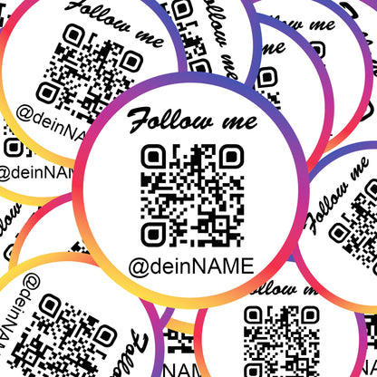 Instagram Aufkleber 4St 10cm Durchmesser mit QR Code