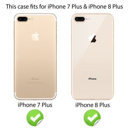 NALIA Schutzglas für iPhone 8 Plus / 7 Plus, 5D Full Cover Display Schutz Folie