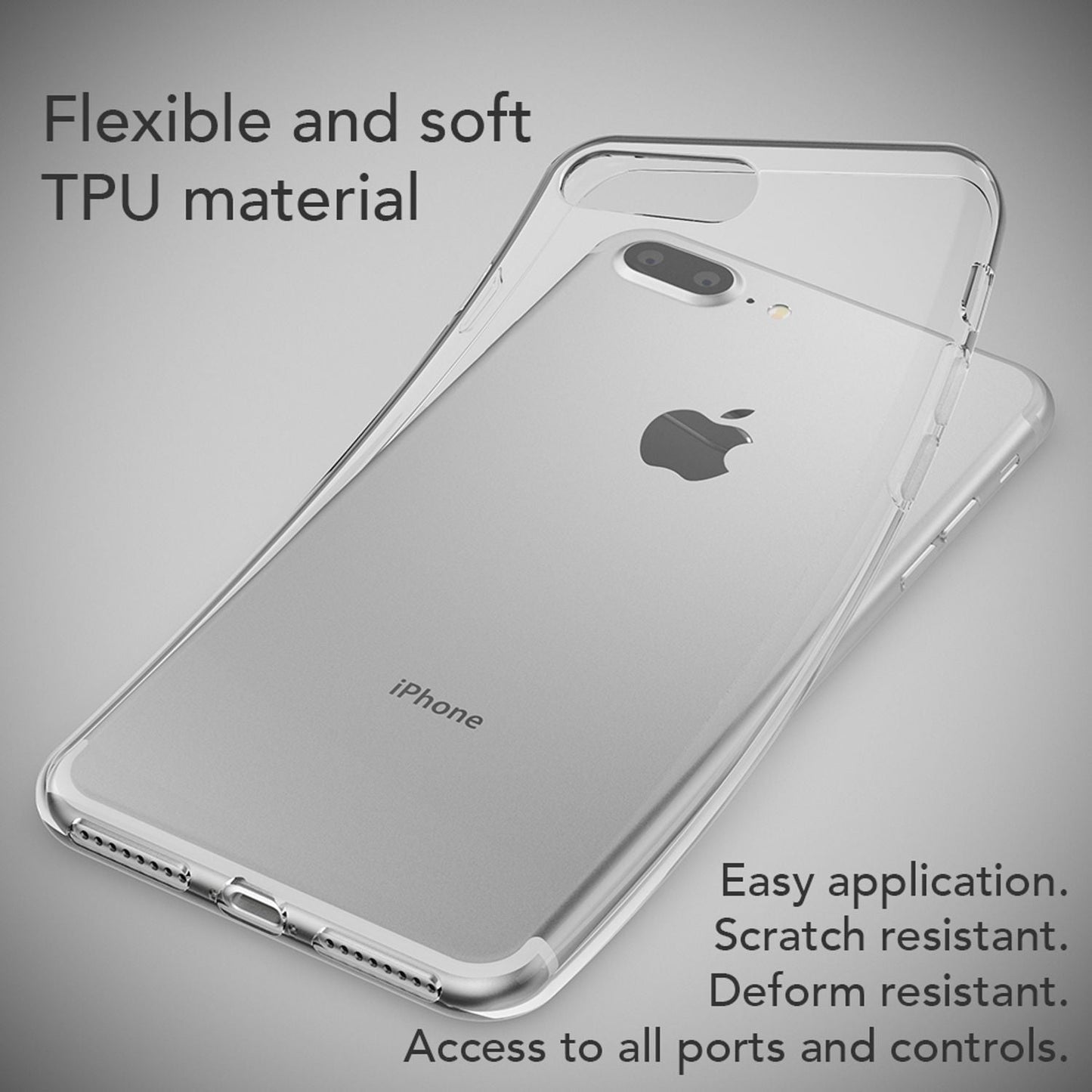 NALIA Handyhülle kompatibel mit iPhone 8 Plus / 7 Plus, Slim Silikon Motiv Handy-Case Crystal Schutz-Hülle Dünn Durchsichtig, Etui Back-Cover Schale Transparent Bumper