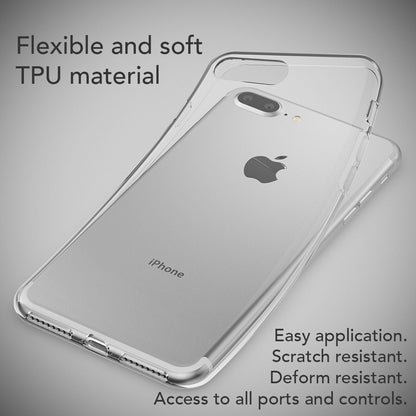NALIA Transparente Silikonhülle für iPhone 7 Plus / 8 Plus – Anti-Gelb & Rutschfest – GLAZE (Handyhülle Kristallklar, Schlank & Stoßfest) – Marke aus Berlin