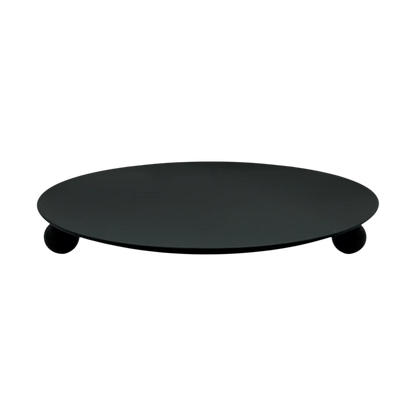 Kerzenhalter schwarz 4 Stück Stumpenkerzen Teller Kerzenteller Weihnachten 8,5 cm