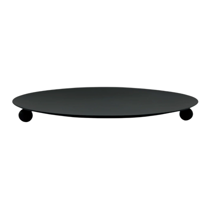 Kerzenhalter schwarz 4 Stück Stumpenkerzen Teller Kerzenteller Weihnachten 12 cm