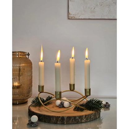 Kerzenständer gold Metall Kerzenleuchter Adventskranz Deko Kerzenhalter Ø 21 cm