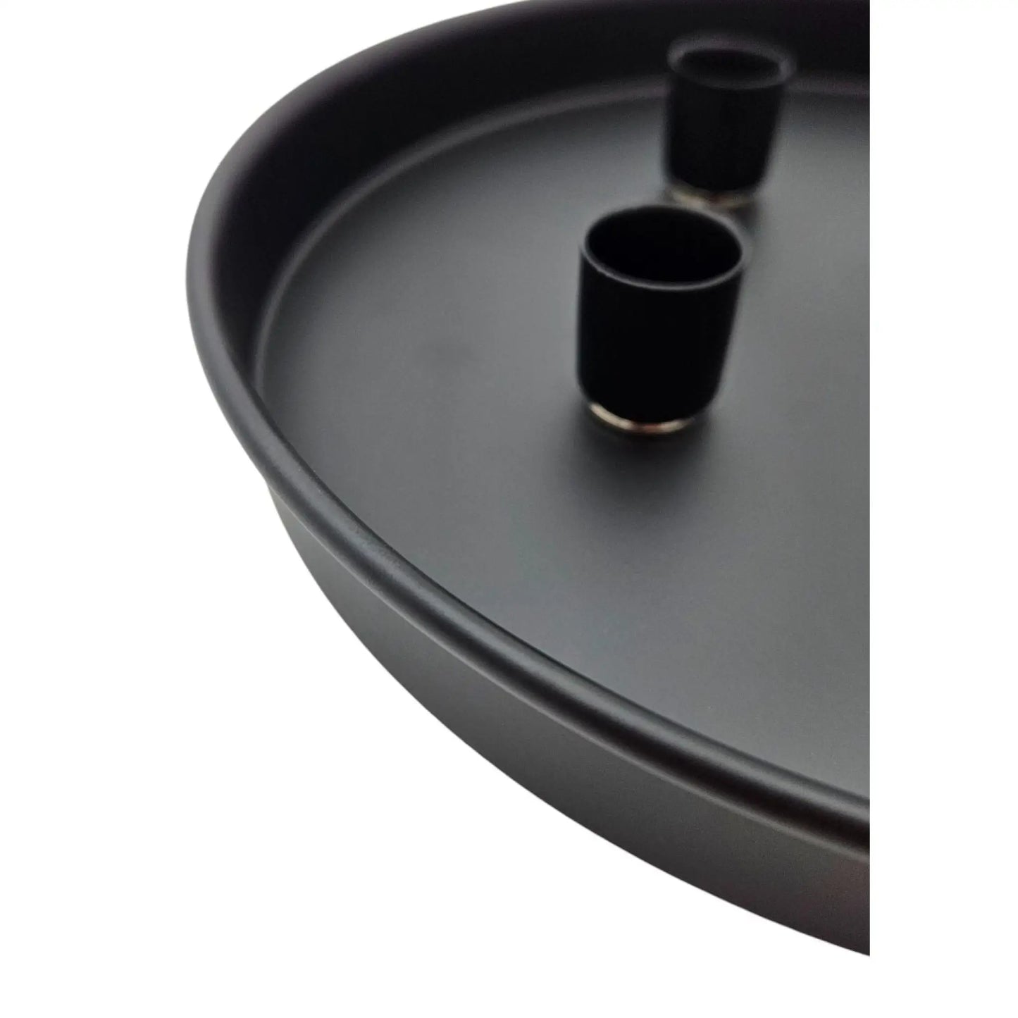 Kerzenteller Kerzentablett magnetische Kerzenhalter Tablett schwarz Metall 25 cm