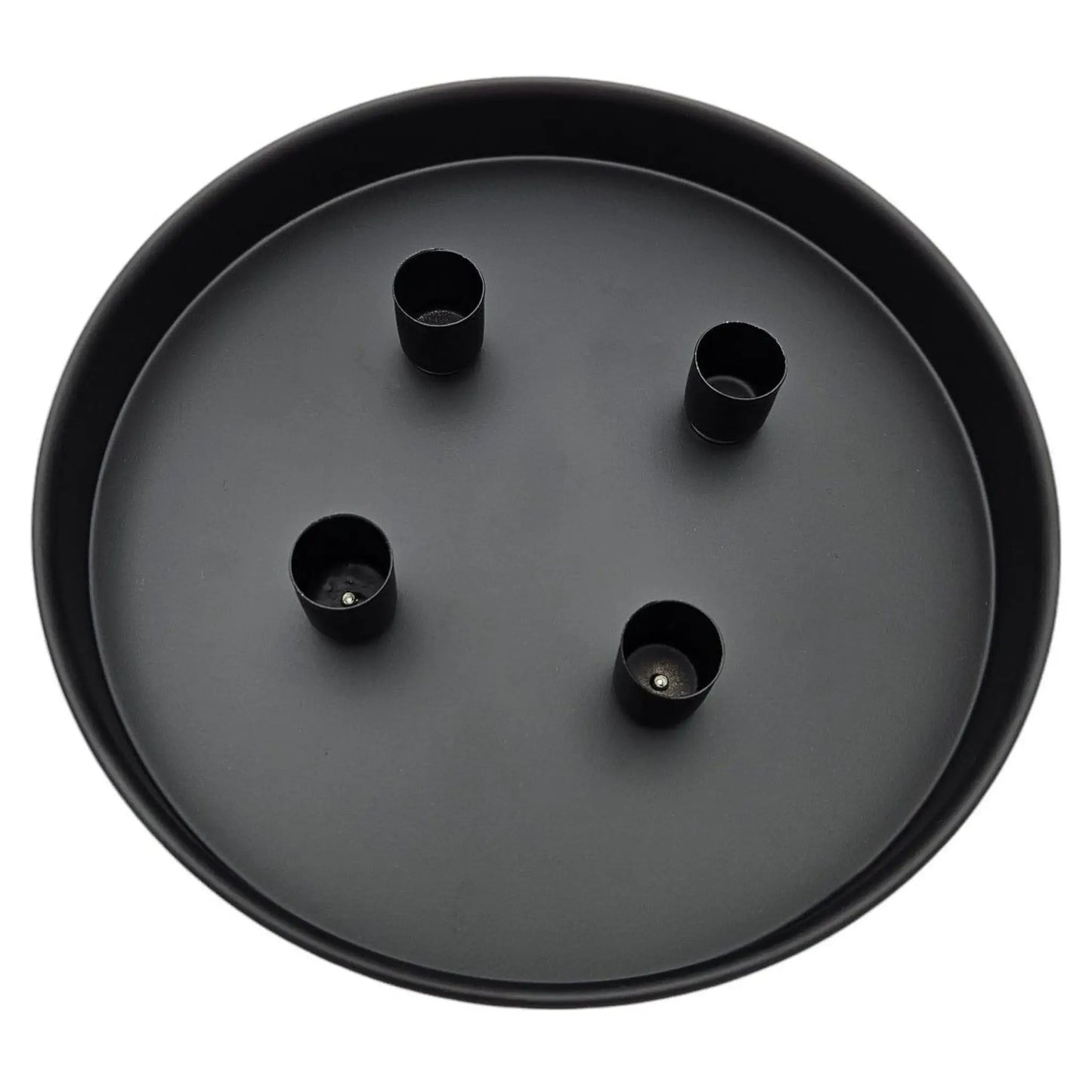 Kerzenteller Kerzentablett magnetische Kerzenhalter Tablett schwarz Metall 25 cm