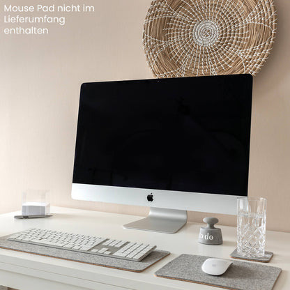 Felt and cork desk pad | 20 x 50 cm | light grey