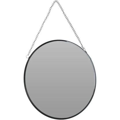 Kleiner Spiegel rund Wandspiegel Deko Metall Glas Dekospiegel schwarz Ø 20 cm