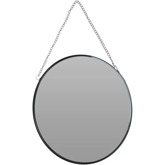 Kleiner Spiegel rund Wandspiegel Deko Metall Glas Dekospiegel schwarz Ø 20 cm