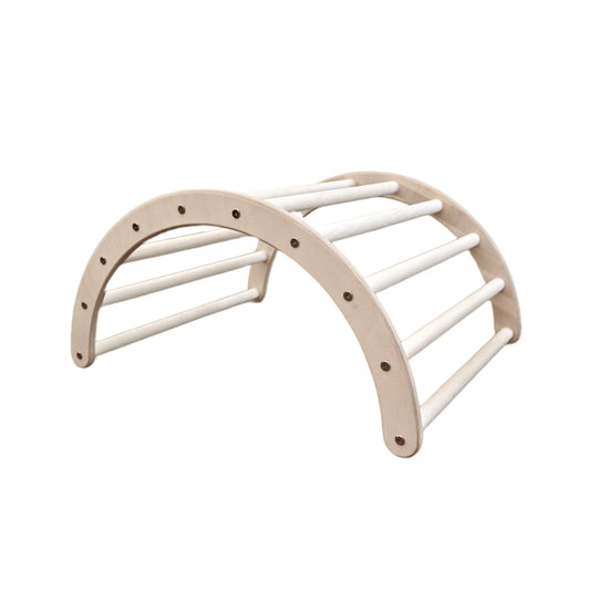 Wooden climbing arch &amp; seesaw - large | Natural