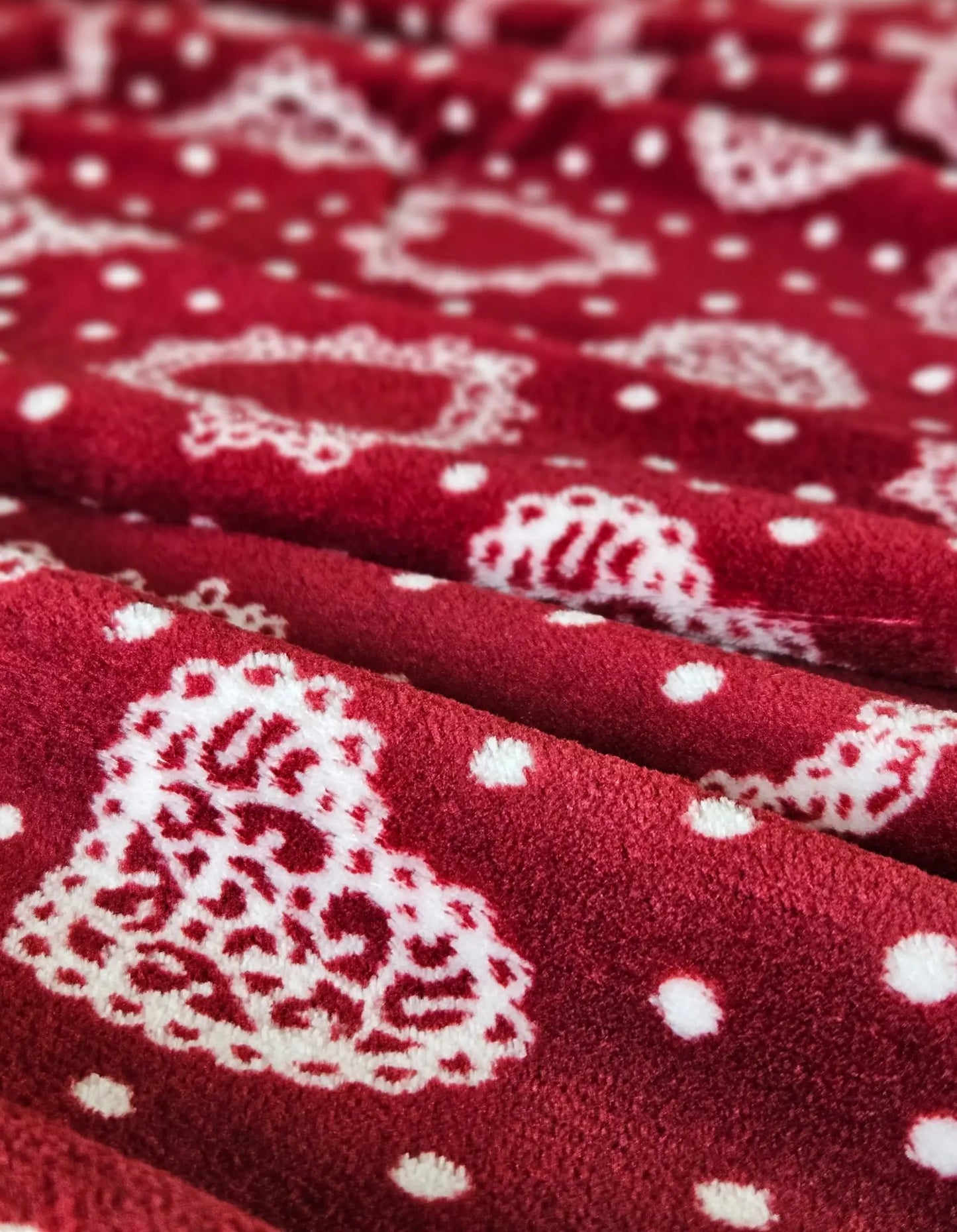 Kuscheldecke Decke Tagesdecke Herz 150x200 cm Creme Grau Beige Rot Wohndecke