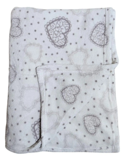 Kuscheldecke Decke Tagesdecke Herz 150x200 cm Creme Grau Beige Rot Wohndecke