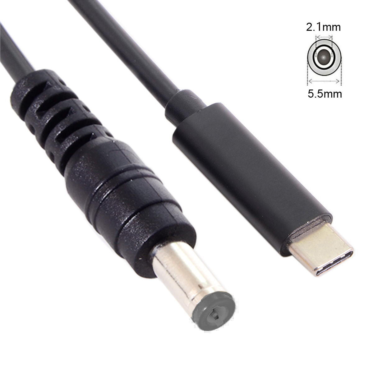 SYSTEM-S USB 3.1 Kabel 145 cm Typ C Stecker zu DC 20 V 5,5 x 1,1 mm Stecker