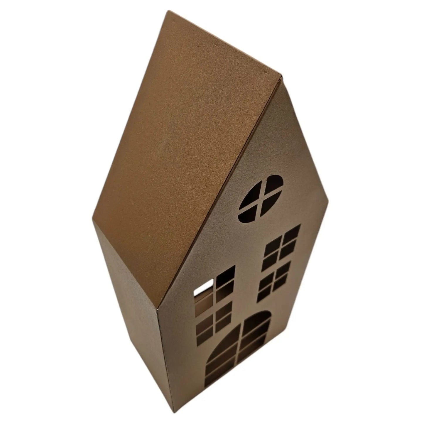 Laternenhaus Windlicht Kerzenhalter Rostoptik Haus Metall Deko Laterne 40 cm