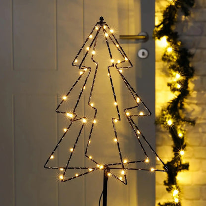 LED Gartenstecker Tannenbaum Weihnachtsbeleuchtung Beleuchtung Timer warmweiß