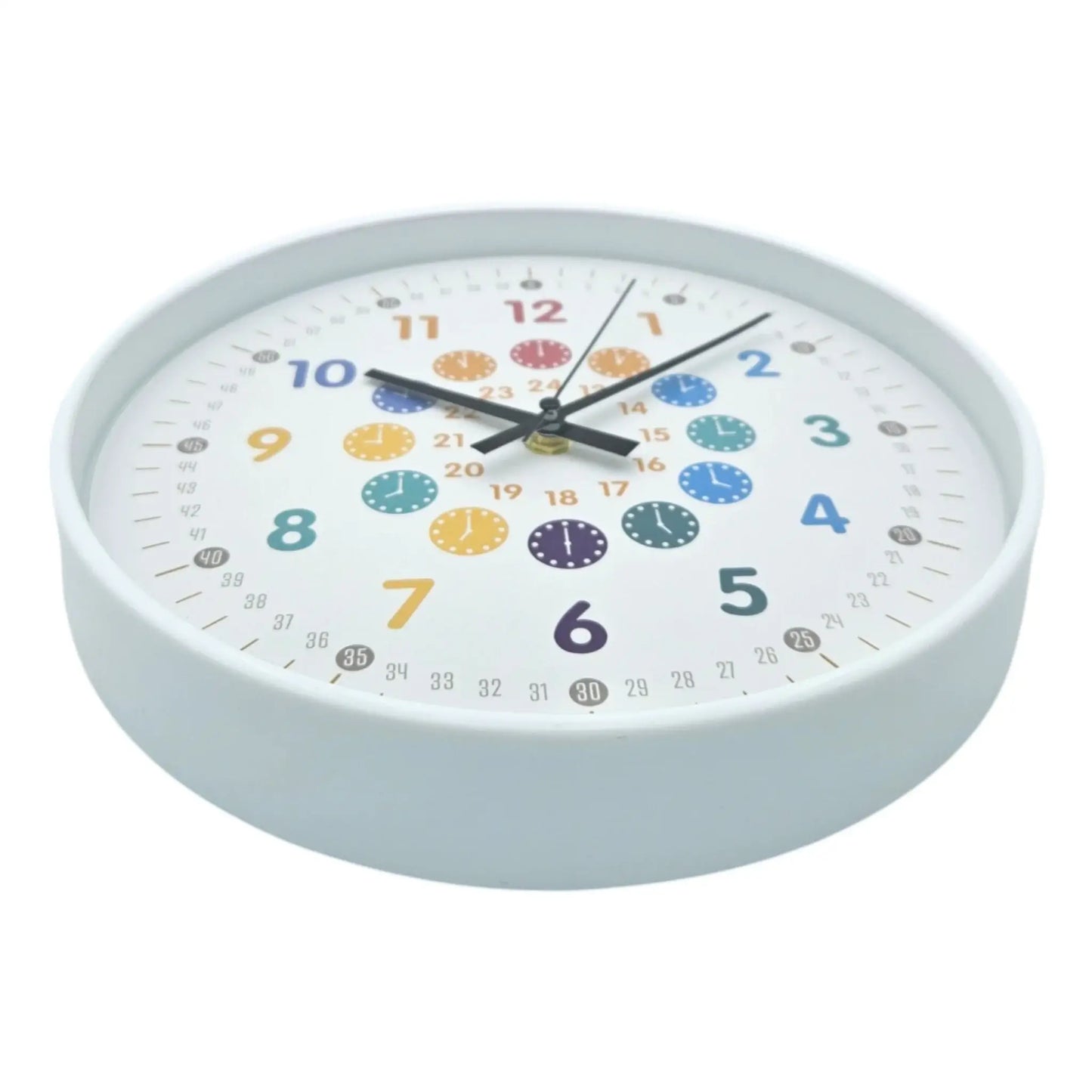 Lernuhr Kinderuhr Wanduhr weiß analoge Montessori Wanduhr Kinderzimmer Mädchen Jungen