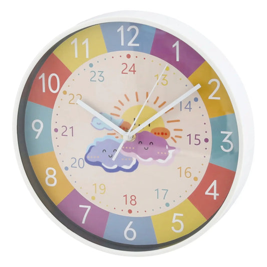 Lernuhr Kinderuhr Wanduhr bunt analoge Montessori Wanduhr Kinderzimmer Mädchen