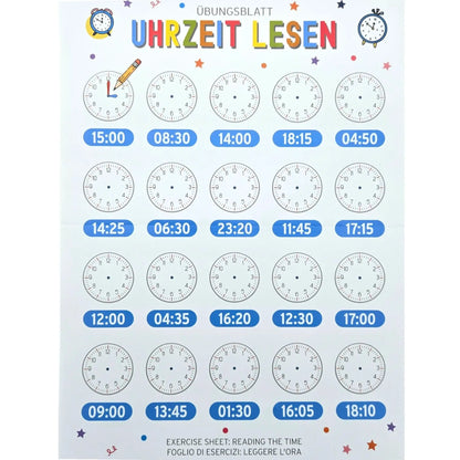 Lernuhr Kinderuhr Wanduhr weiß analoge Montessori Wanduhr Kinderzimmer Mädchen Jungen
