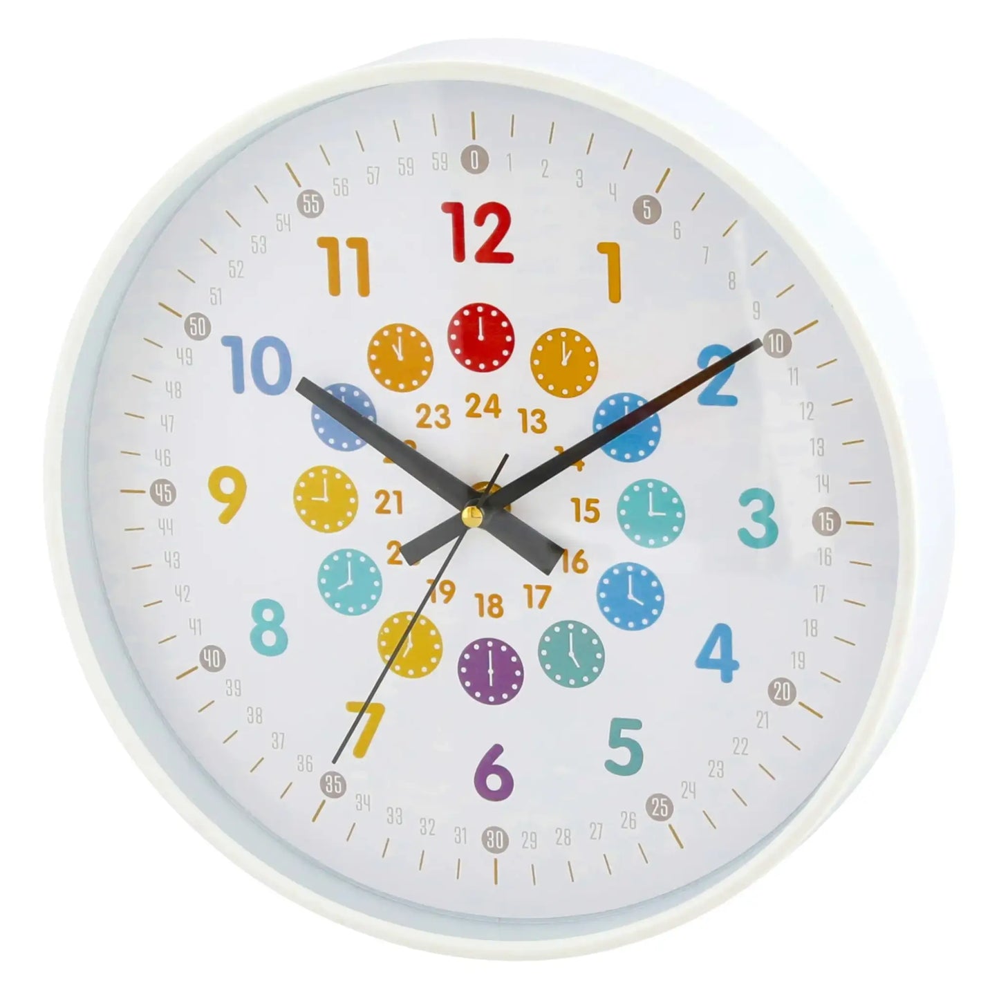Lernuhr Kinderuhr Wanduhr weiß analoge Montessori Wanduhr Kinderzimmer Mädchen Jungen